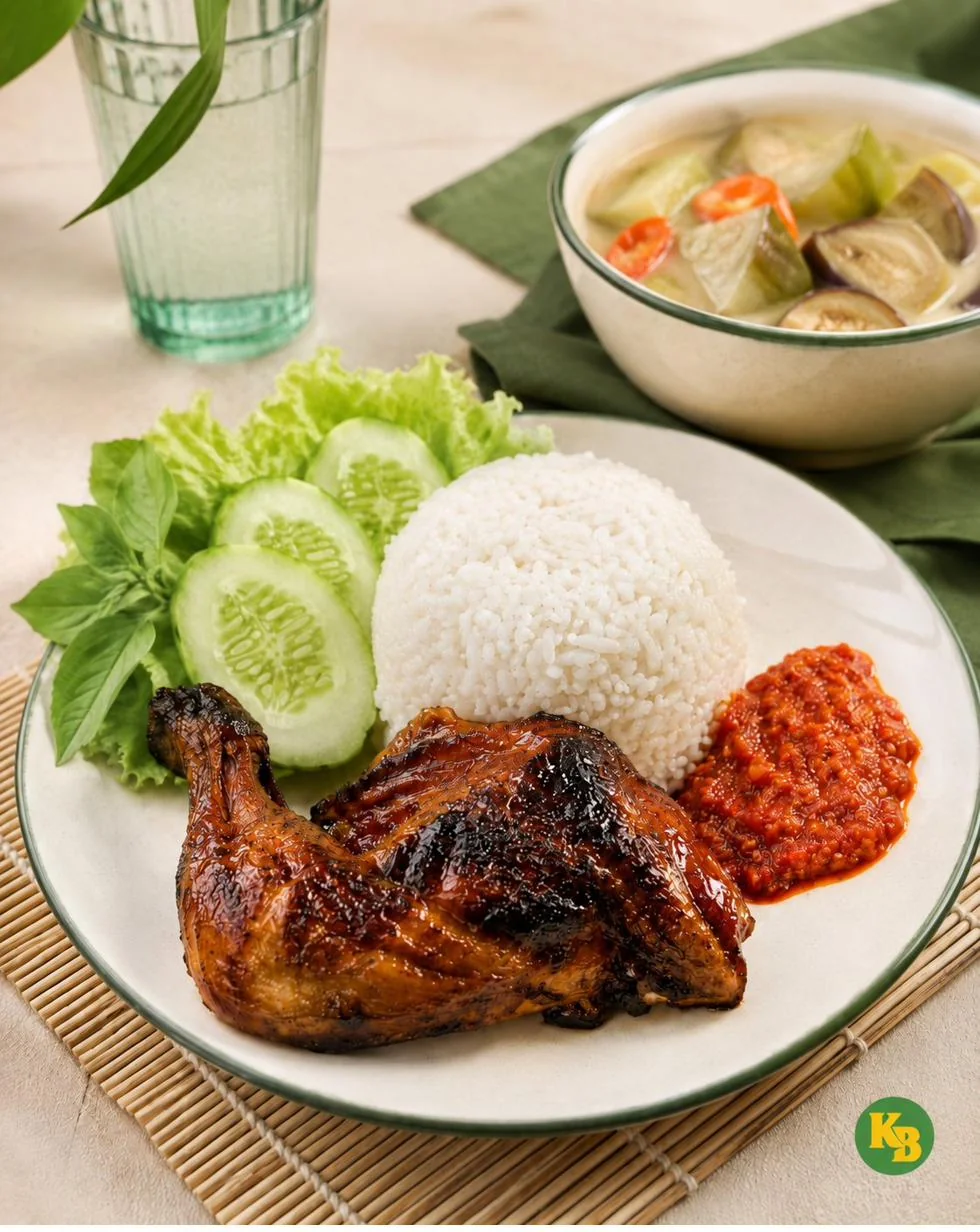 Rendang sapi sayur singkong sambal hijau khas warteg